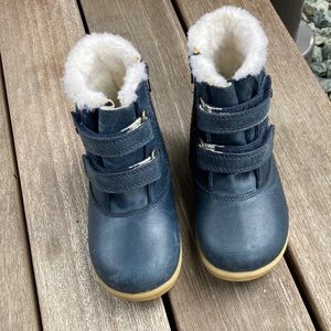 Bobux leather arctic warm winter boot navy size 23 EU 7 US toddler